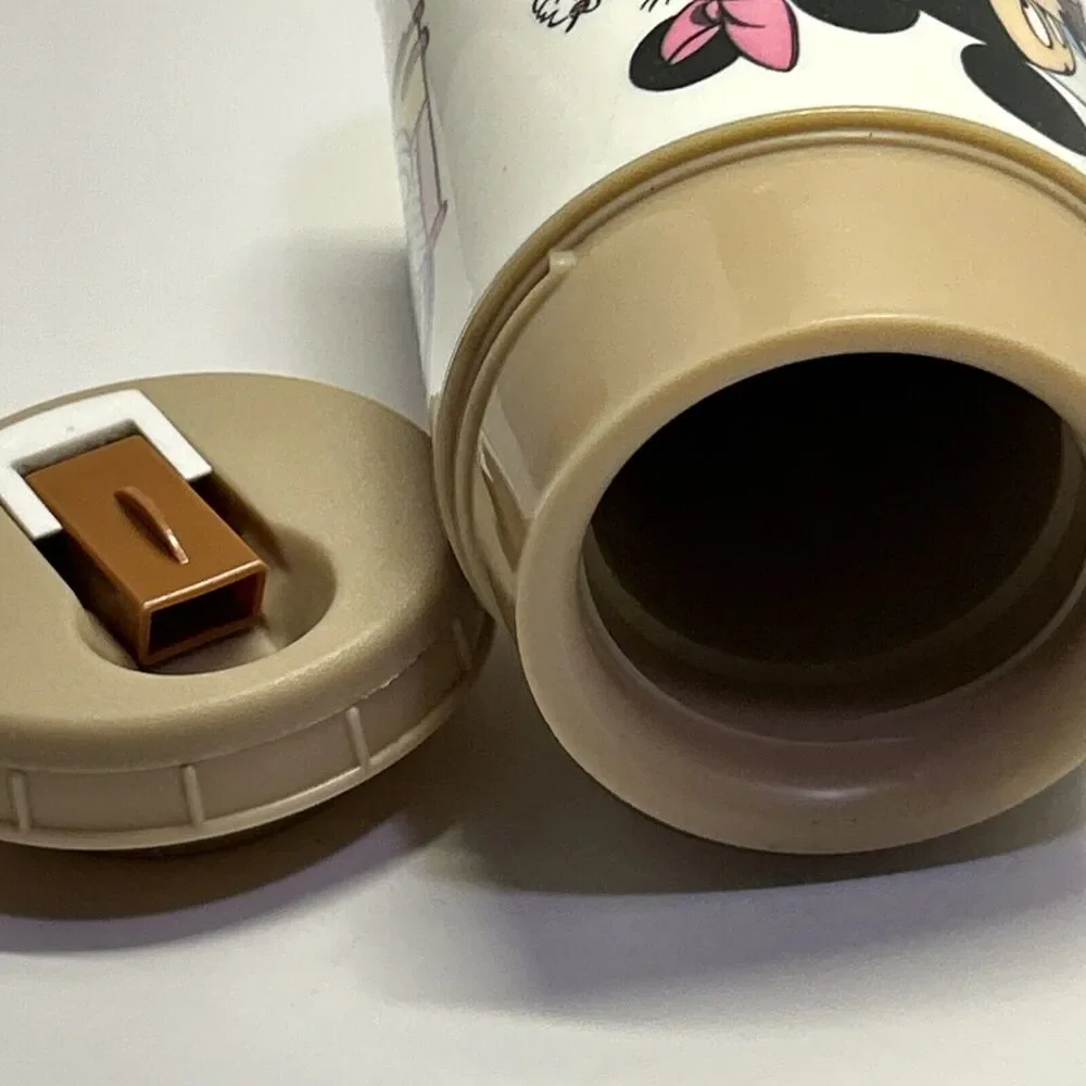 VTG Mickey & Minnie Mouse Blue Thermos Aladdin With Bottle, Screw On Cap,Lid/Cup - Picture 7 of 7